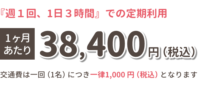 『週1回、1日3時間』での定期利用